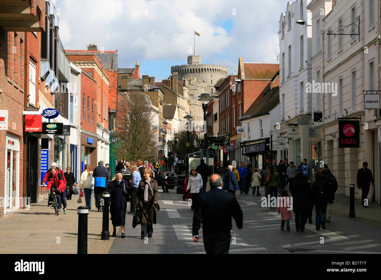 Windsor Castle Stadtzentrum Touristen Royal Borough of Windsor und Maidenhead, Berkshire, England, UK, GB Stockfoto