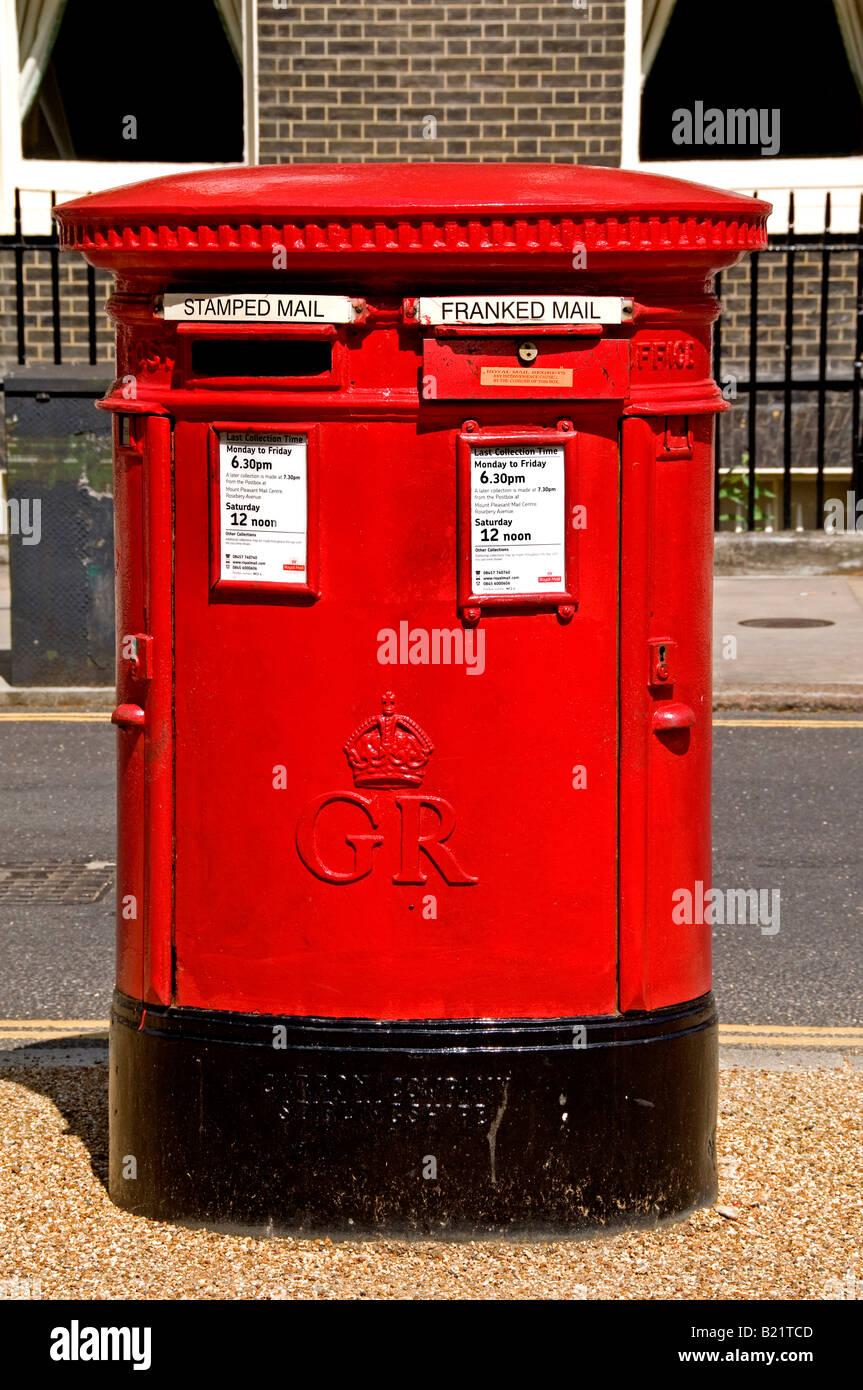 Alten Royal Mail London Bedford Square Bloomsbury Georgian House Brief Post Säule Box Säulenformat Stockfoto