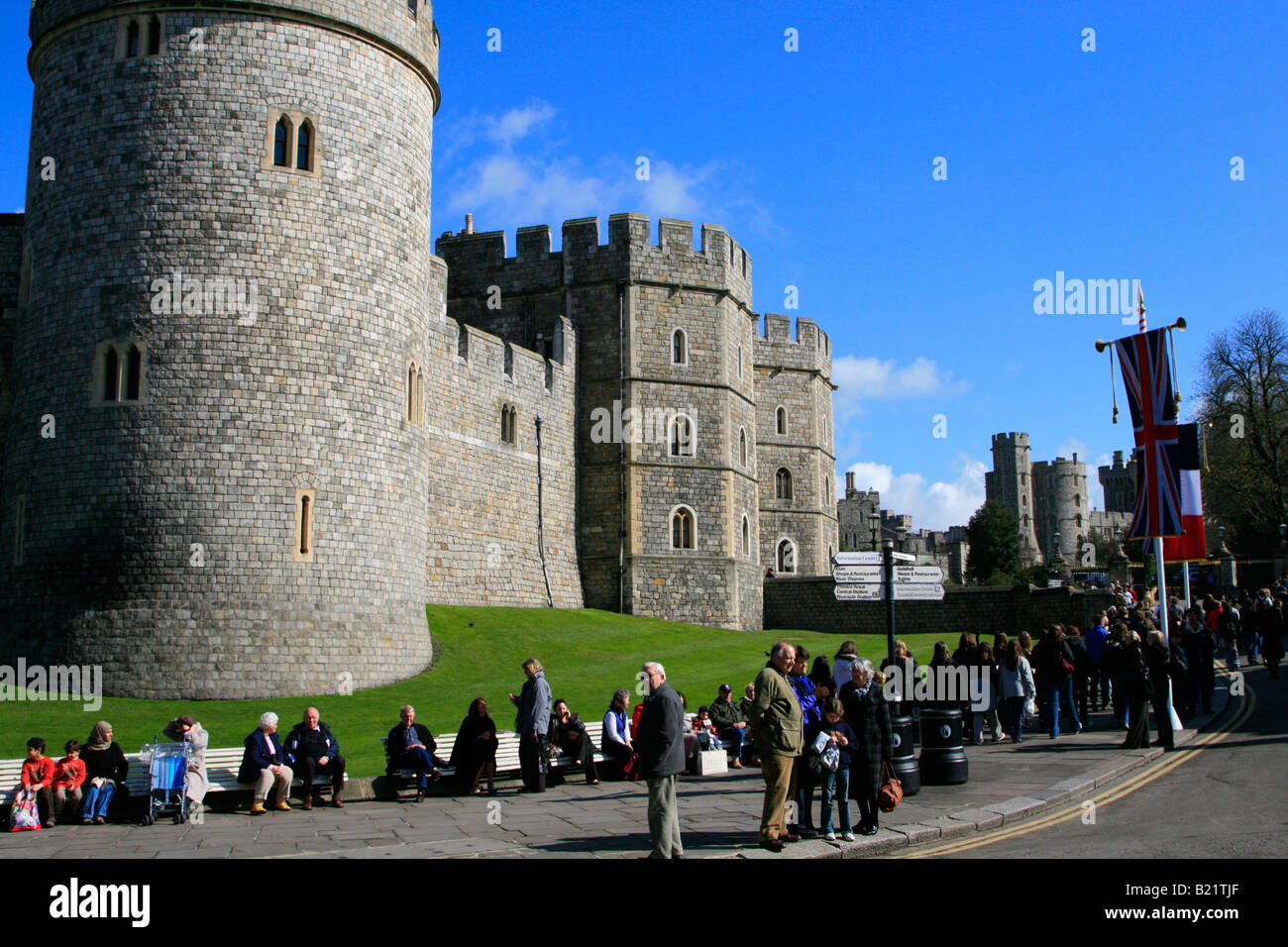 Windsor Castle Stadtzentrum Touristen Royal Borough of Windsor und Maidenhead, Berkshire, England, UK, GB Stockfoto