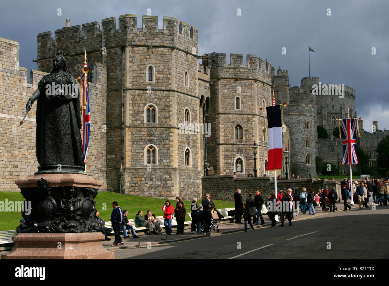 Windsor Castle Stadtzentrum Touristen Royal Borough of Windsor und Maidenhead, Berkshire, England, UK, GB Stockfoto