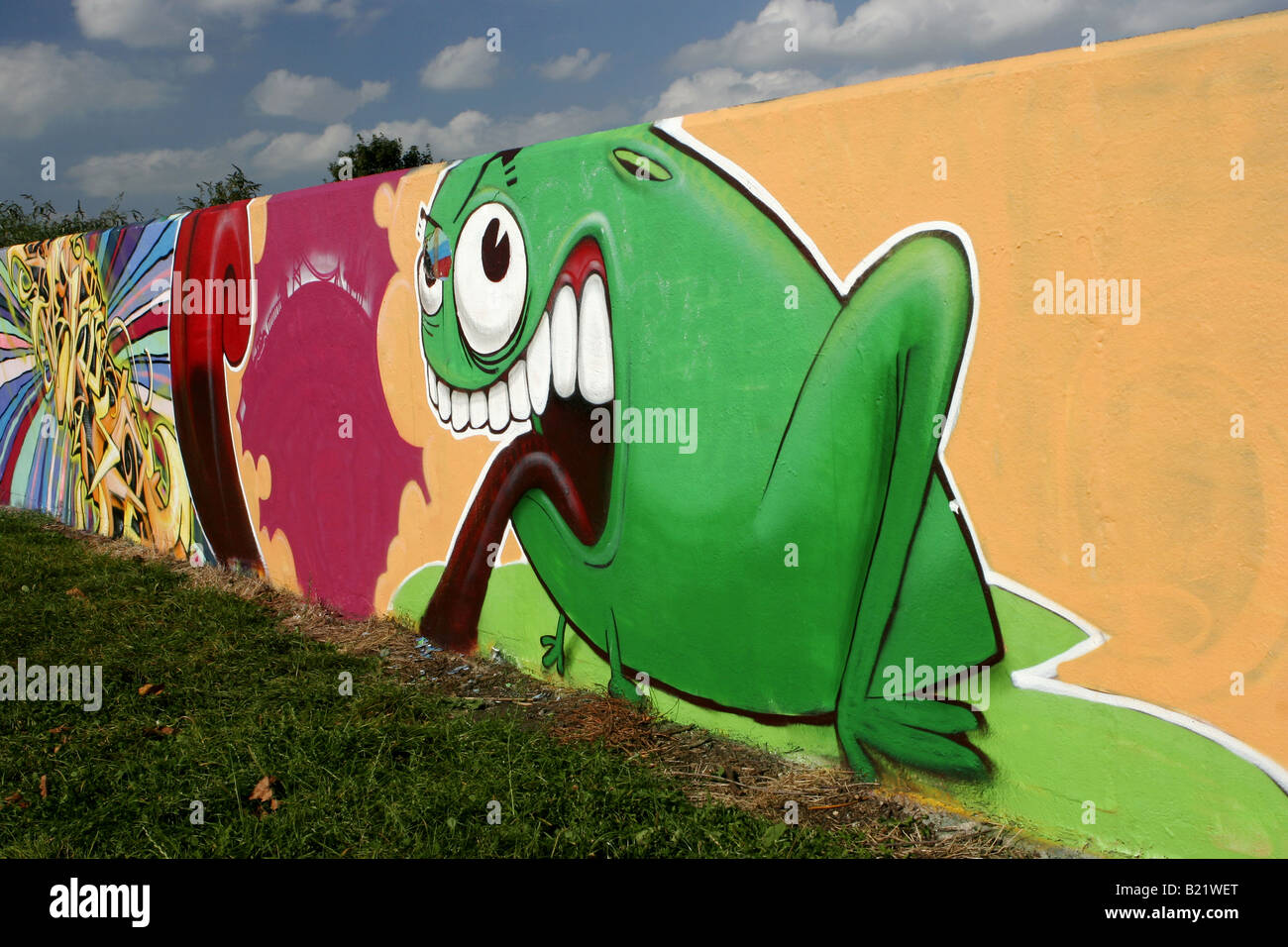 Graffiti-Frosch-Bristol Stockfoto