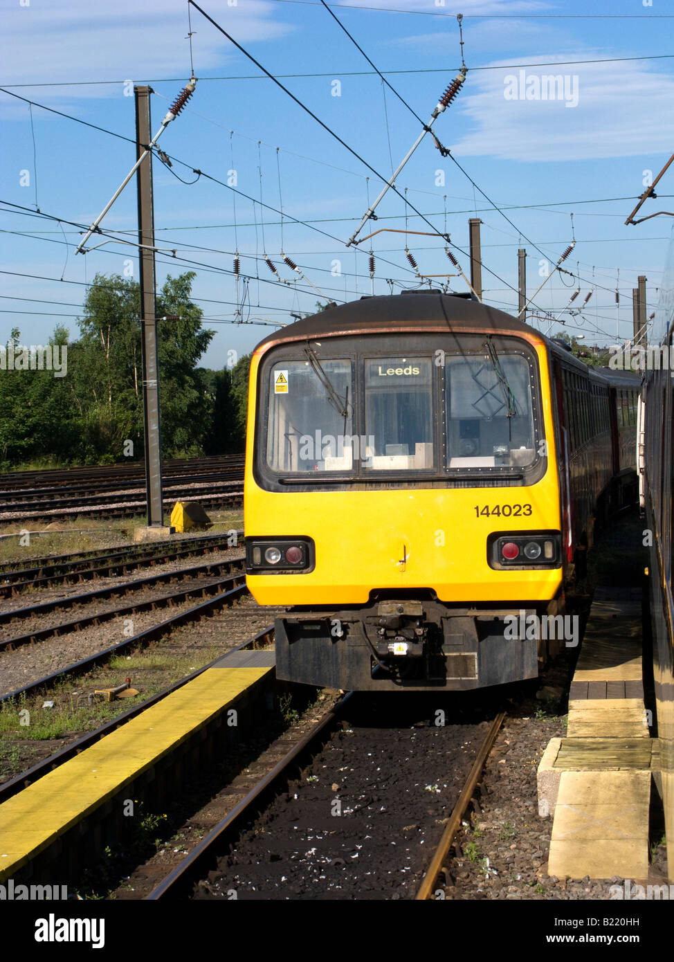 Klasse 144 Diesel Triebzug, lag bei Neville Hill Traincare Depot, Leeds Stockfoto