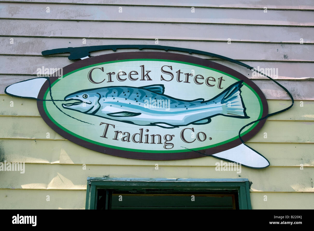 Creek Street Einkaufsviertel in Ketchikan, Alaska, USA Stockfoto