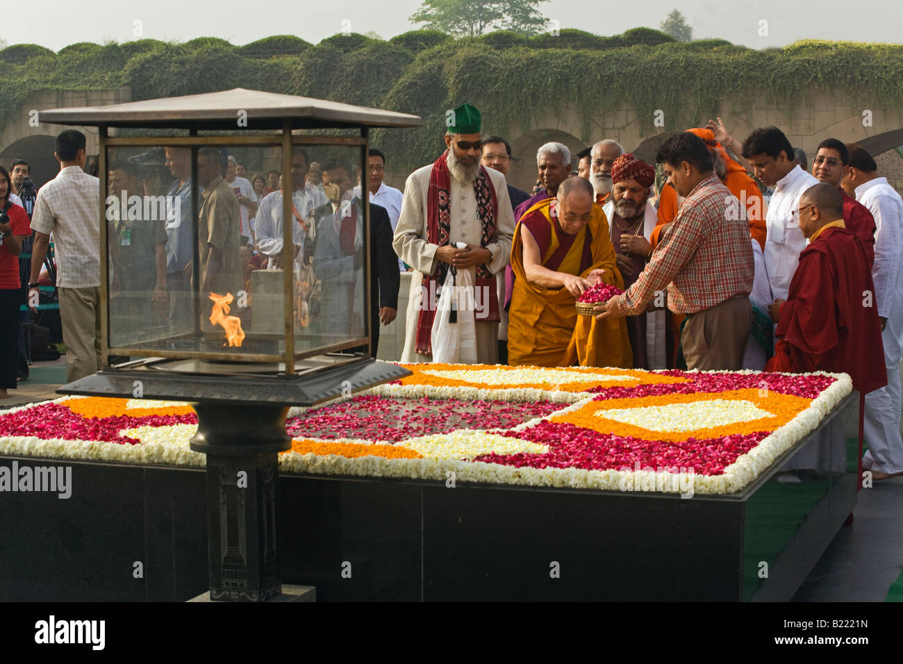 Gebet für Frieden in der Welt gesponsert von der 14. Dalai Lama von Tibet an das RAJ GHAT im April 2008 neu-DELHI Indien Stockfoto