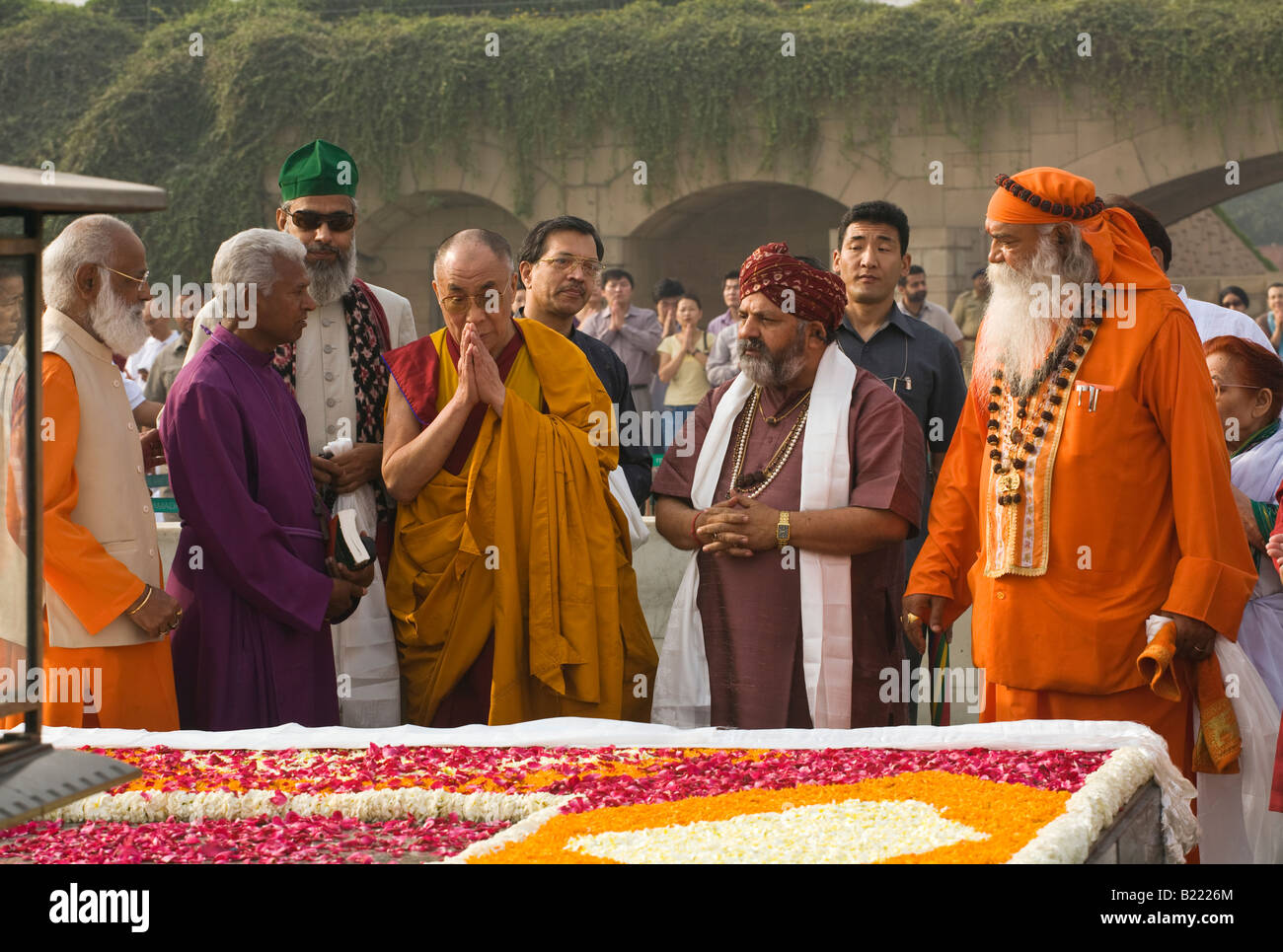 Gebet für Frieden in der Welt gesponsert von der 14. Dalai Lama von Tibet an das RAJ GHAT im April 2008 neu-DELHI Indien Stockfoto