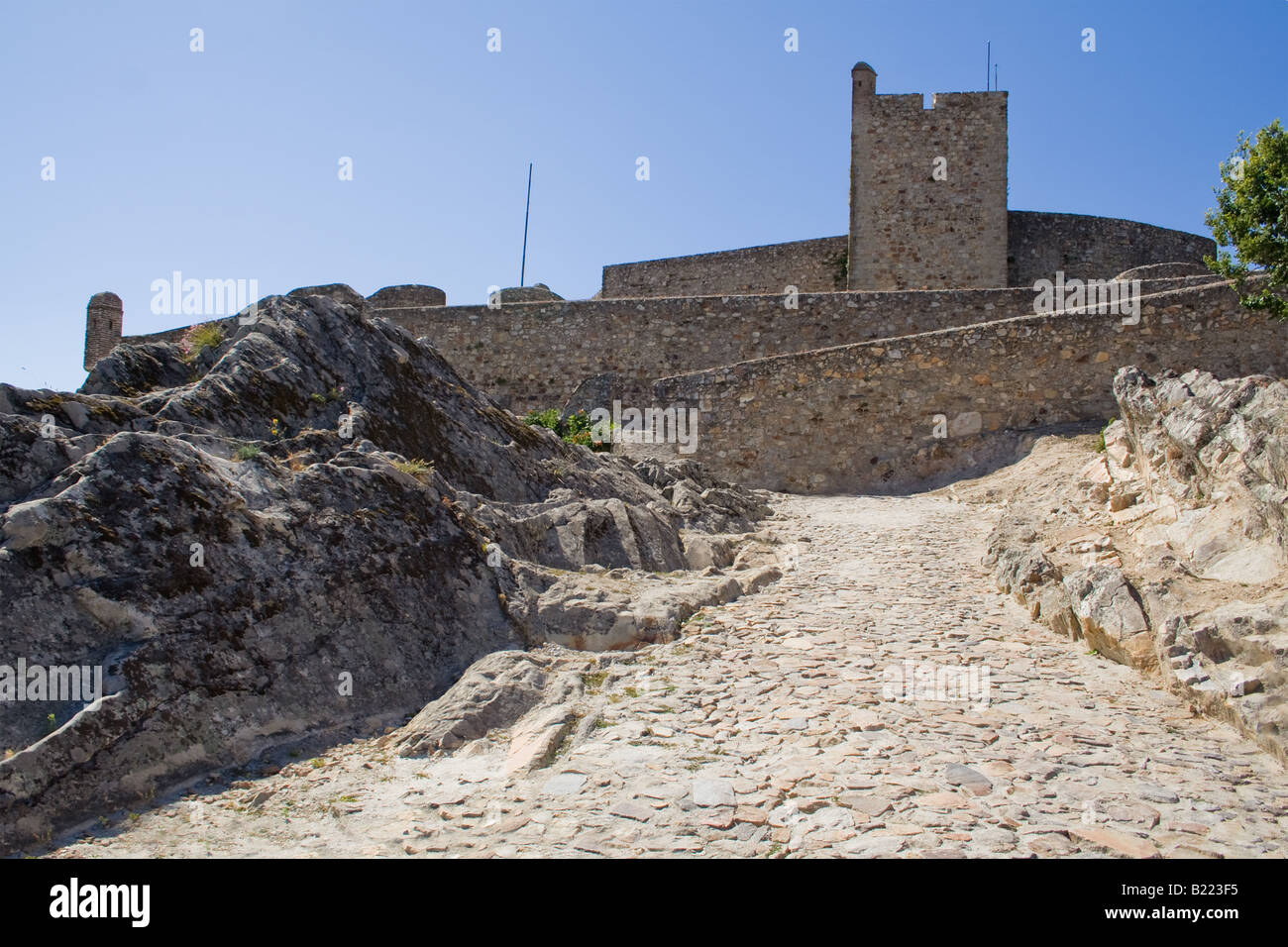 Marvao Burgeingangs im Distrikt Portalegre, Portugal. Kandidat zum Weltkulturerbe der UNESCO. Stockfoto