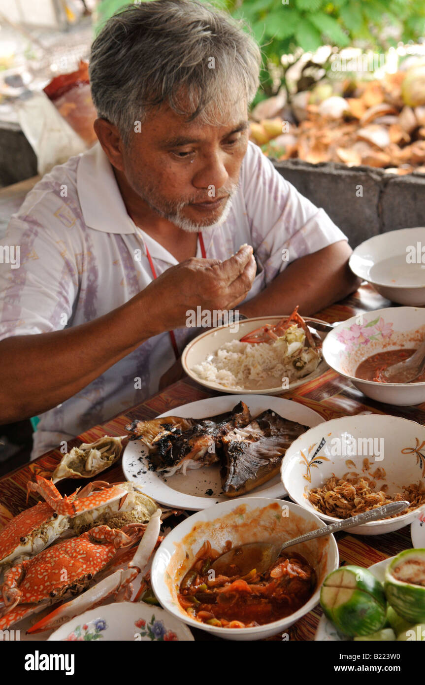 verschiedene Meeresfrüchte Gericht, Koh Sakurn (Schwein-Insel), Provinz Trang, thailand Stockfoto