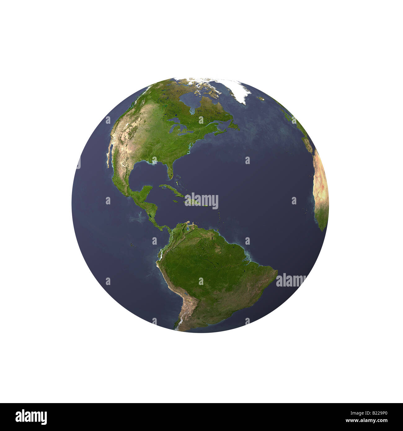 Erde auf weißem Hintergrund Stockfoto