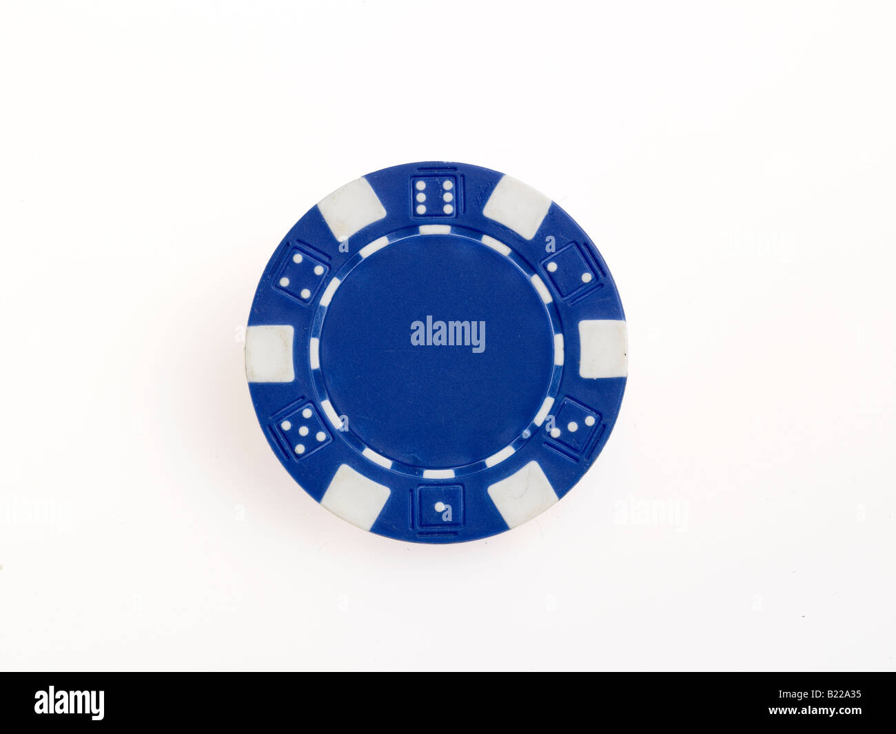 Blaue & weißen Pokerchip Stockfoto