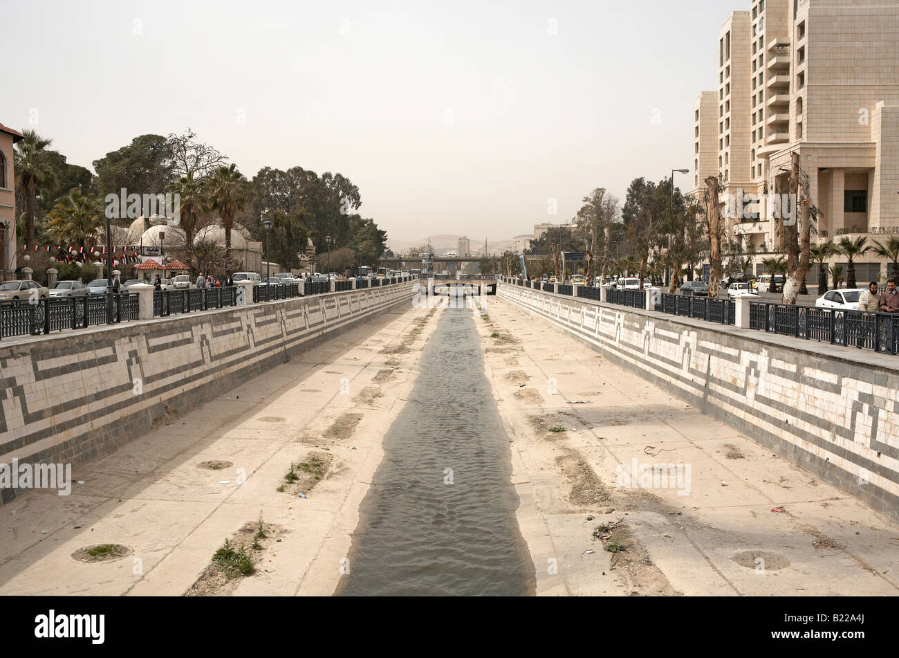 Damaskus-Syrien-Barada-Fluss Stockfoto