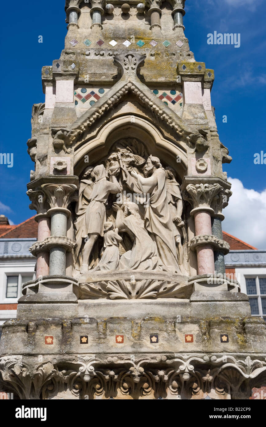 Trinkbrunnen Markt Platz Saffron Walden Essex Stockfoto