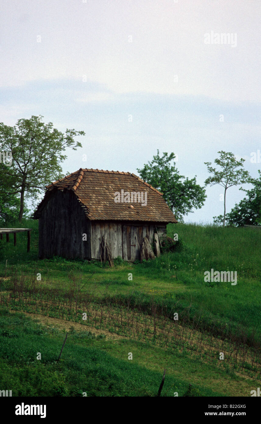 Alte Scheune in Landschaft Stockfoto