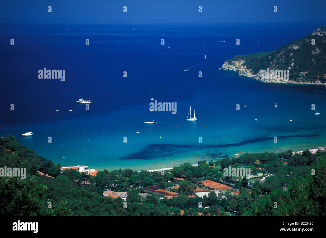 Il Golfo Biodola Elba Toskana Italien Stockfoto