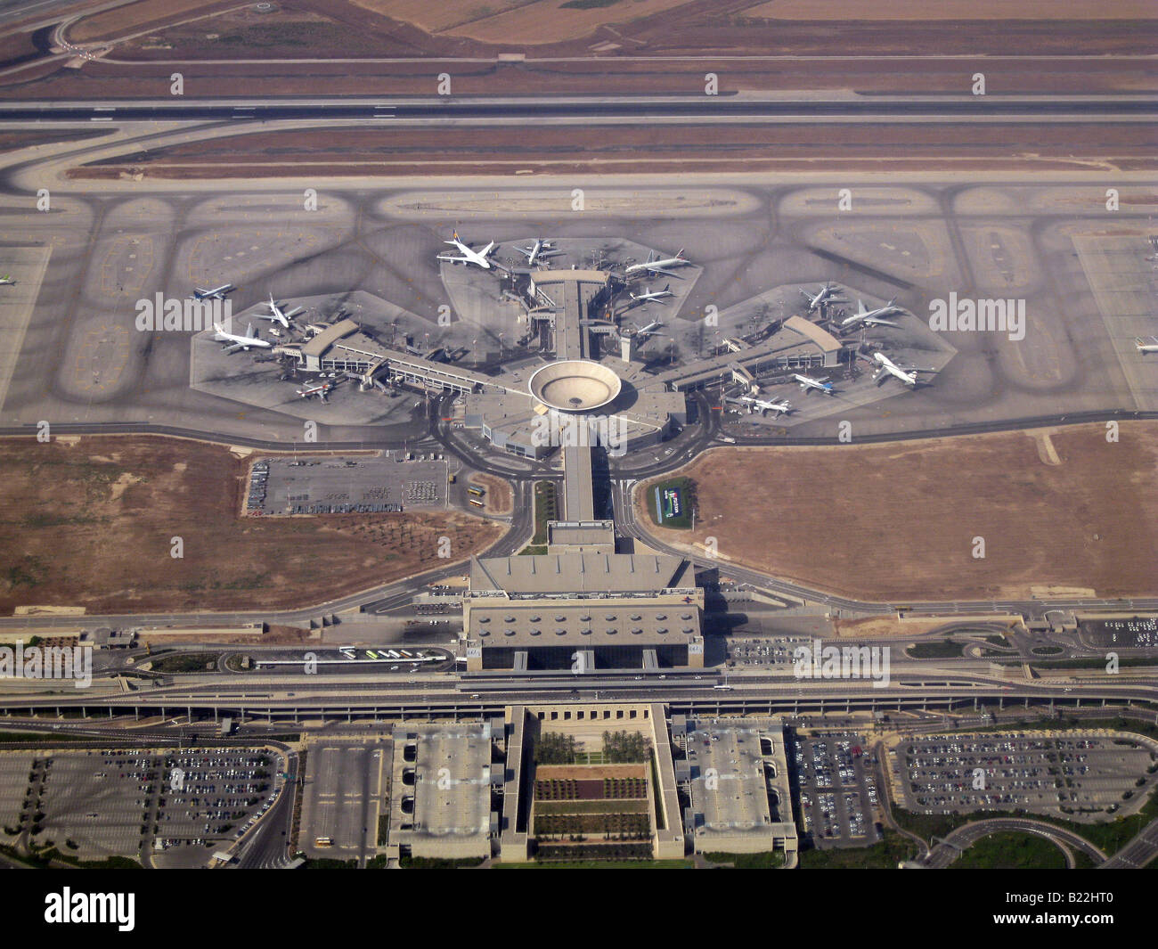 Luftaufnahme des Ben Gurion Airport weithin bekannt als Lod Airport in Israel Stockfoto