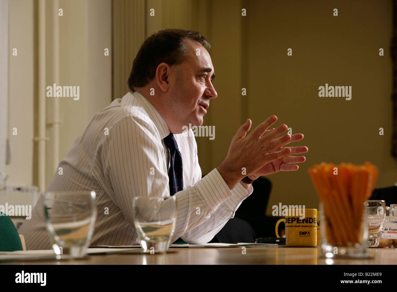 Schottlands erster Minister Alex Salmond, MSP und SNP Partei Führer. Stockfoto