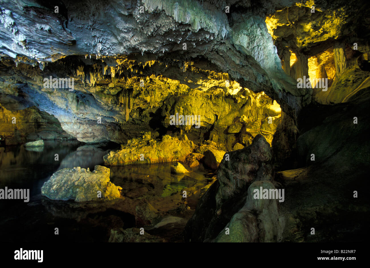 Im Inneren der Grotta di Nettuno in der Nähe von Alghero La Nurra Sardinien Italien Stockfoto