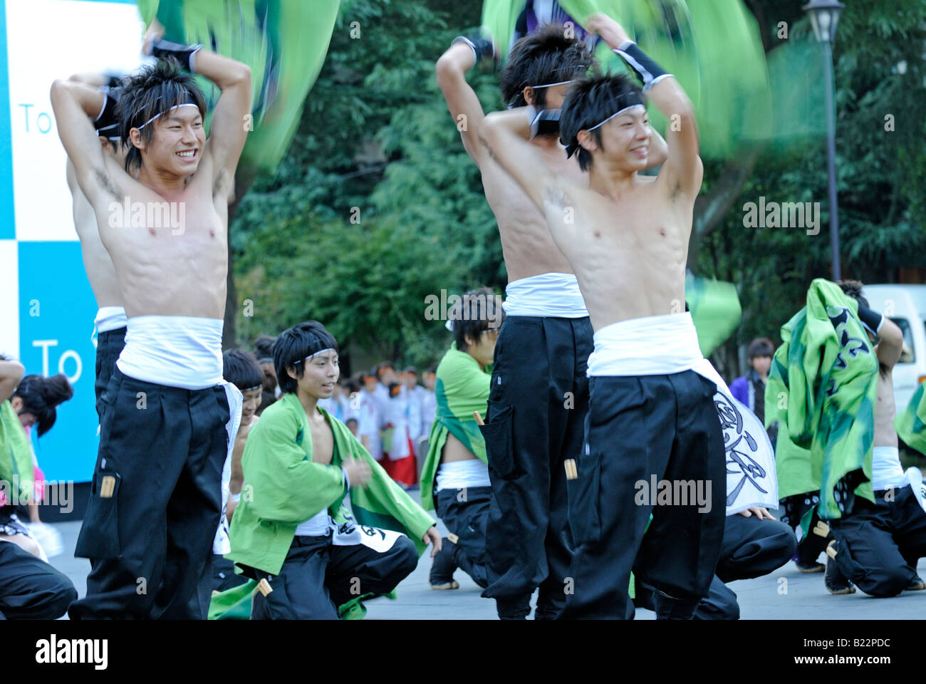 Japanischen Tänzer bei Michinoku YOSAKOI Festival Sendai, Japan Stockfoto