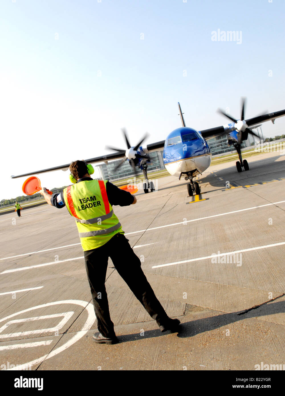 Air Marshall Führung Flugzeug landen Stockfoto