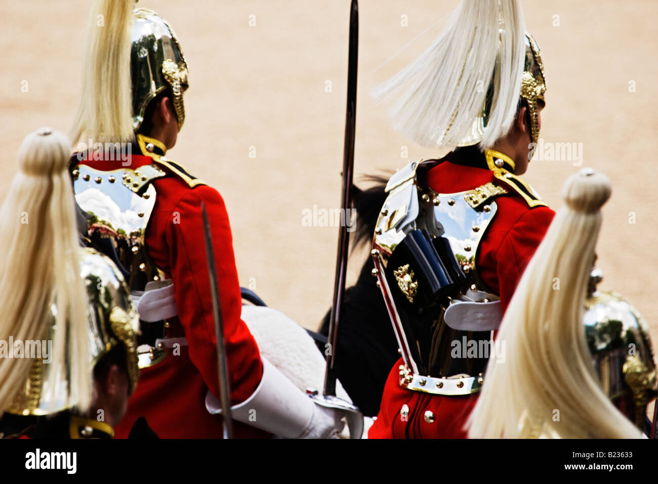 Königliche Garde in Trooping die Farbe Zeremonie Stockfoto
