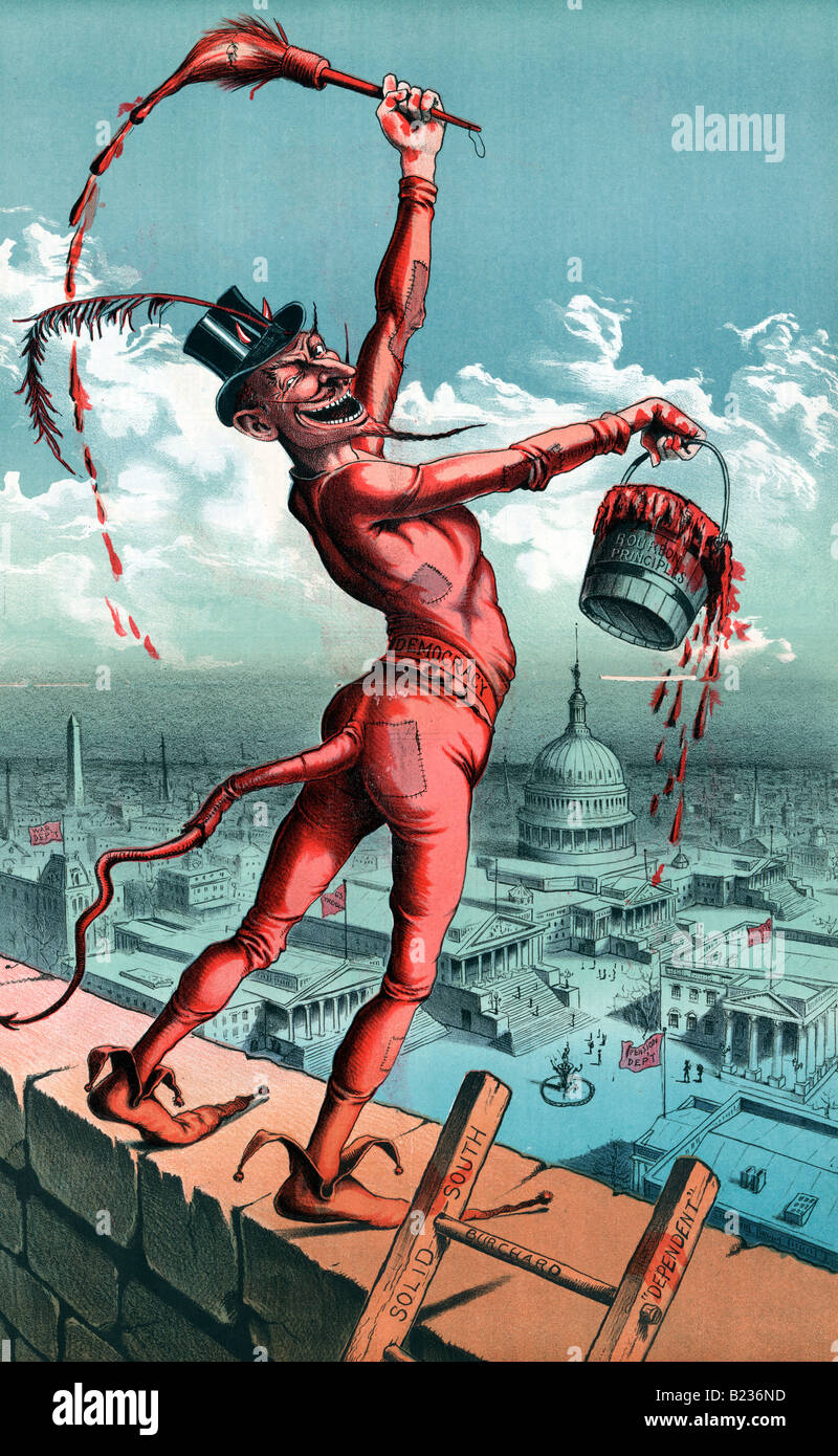 Vintage Cartoon - amerikanischen politischen Szene - Ende 1800 Stockfoto