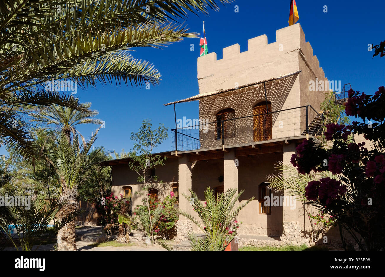 historischen ehemaligen deutschen Fort Sesfontein, Kaokoveld, Damaraland, Namibia, Afrika Stockfoto