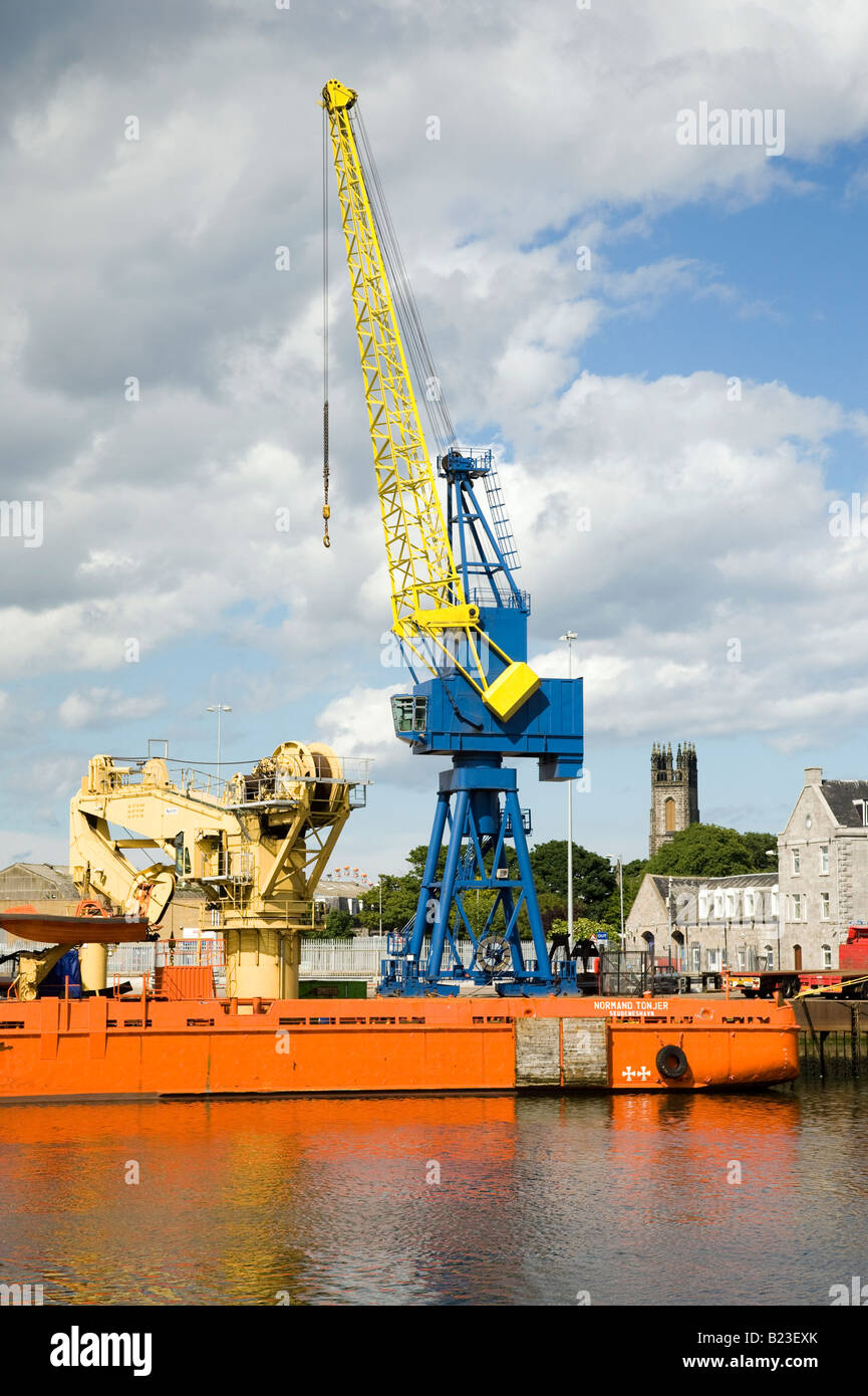 Kai bei Aberdeen City Harbour, Schottland, Vereinigtes Königreich Stockfoto