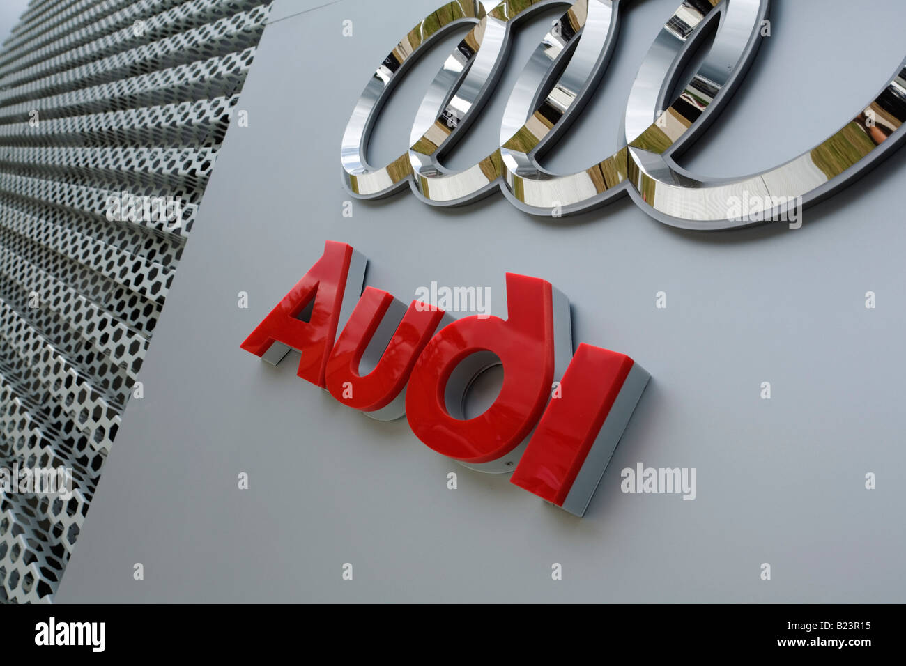 Audi-Logo über Ausstellung stehen, Goodwood Festival of Speed 2008 Stockfoto