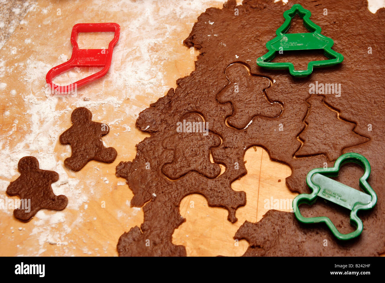 Weihnachten Lebkuchen vorbereiten Kekse Kekse Bilder Bilder von oben oben Hintergrund niemand horizontal in den USA Hi-res Stockfoto