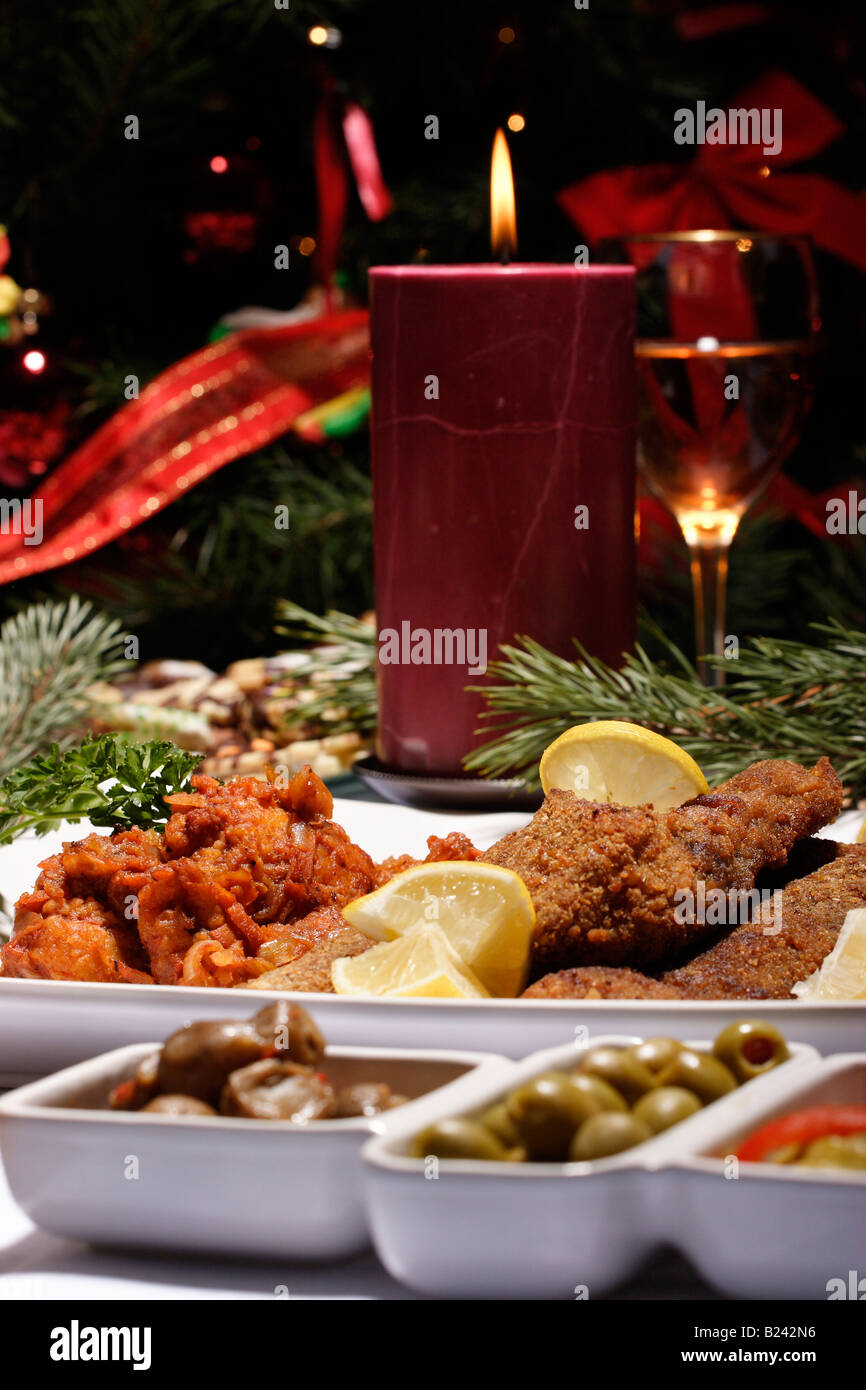 Tschechische Heiligabend Feiertage Europäische Tradition Diner auf dem ...