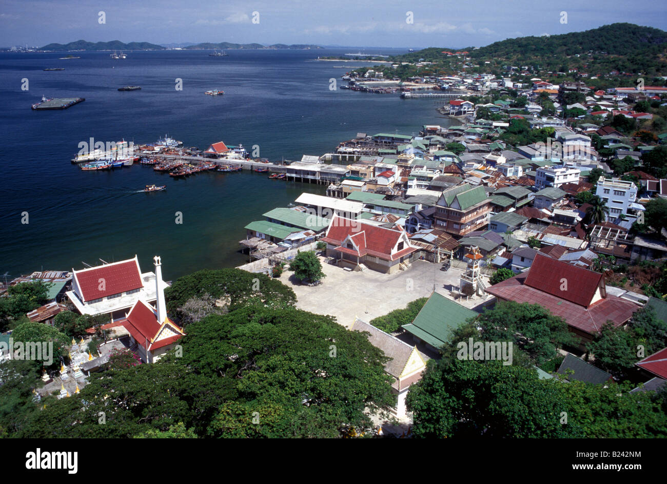 Stadt und Hafen-Szene Ko Si Chang thailand Stockfoto