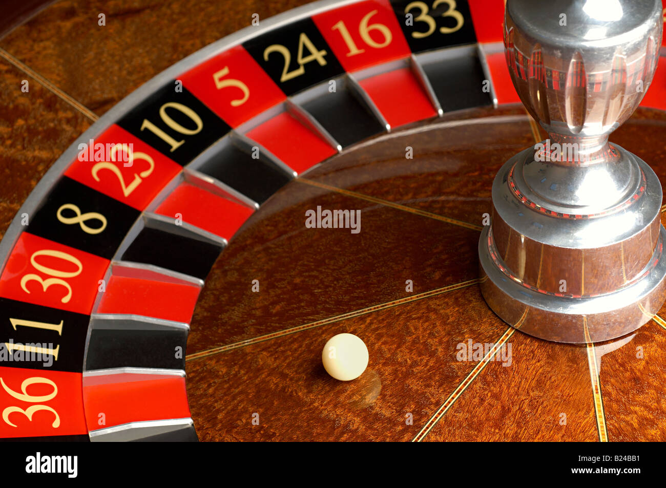 Roulette-Rad und ball Stockfoto