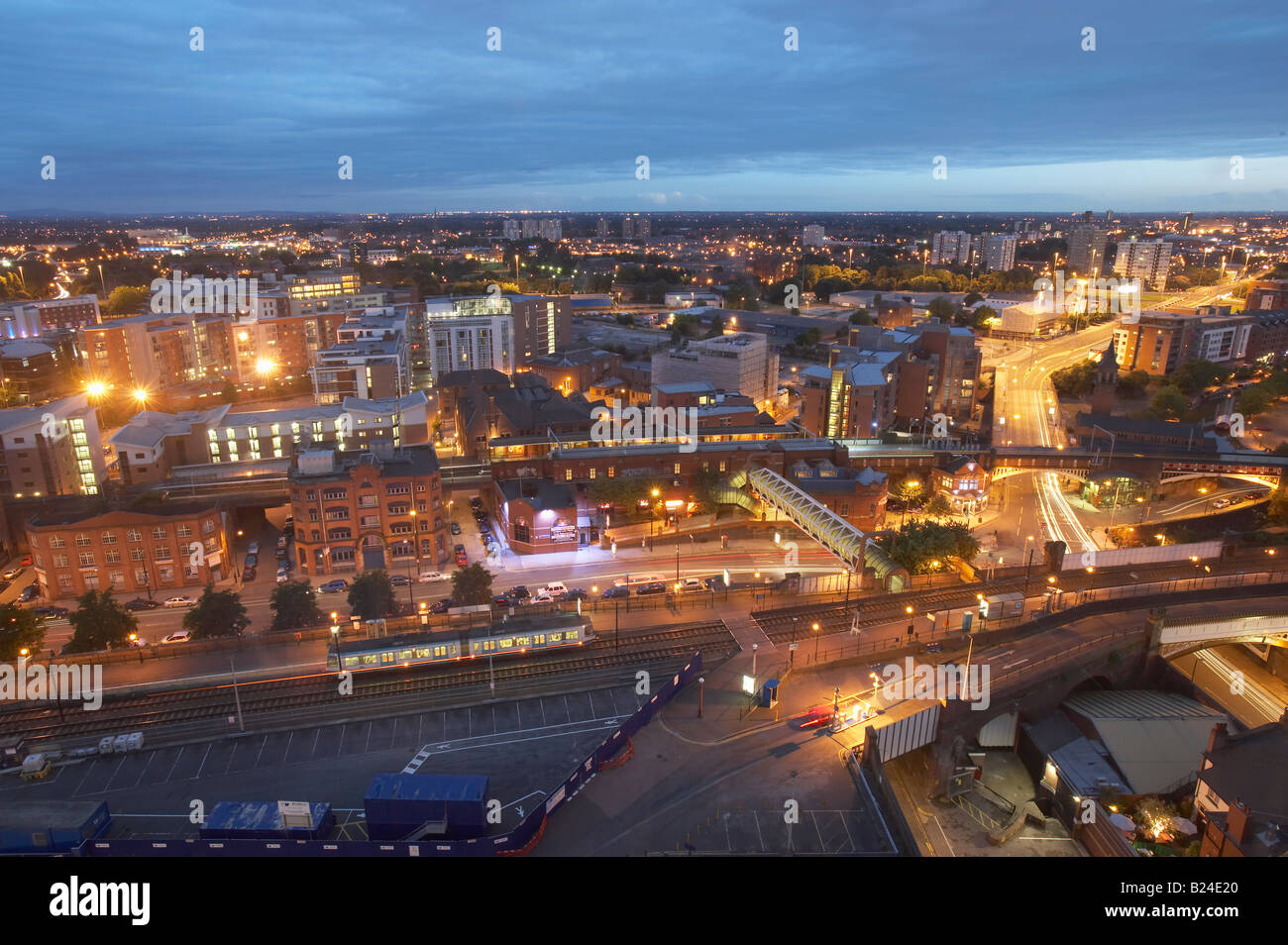 MANCHESTER SKYLINE NACHT BEETHAM TOWER HILTON HOTEL DEANSGATE Stockfoto