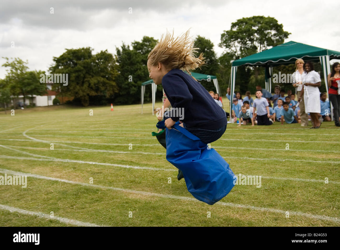 Der Sporttag der Schule Stockfoto