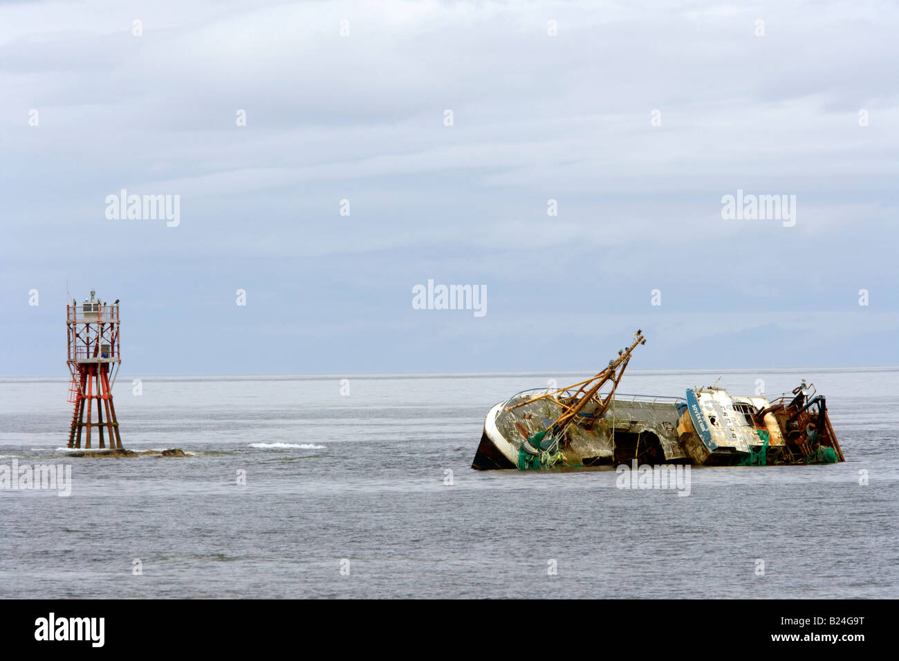 Souveräne gestrandeter Trawler in Fraserburg, Schottland, Vereinigtes Königreich Stockfoto