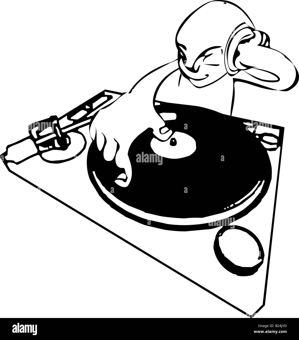 A eine funky dj-mixing. Stockfoto