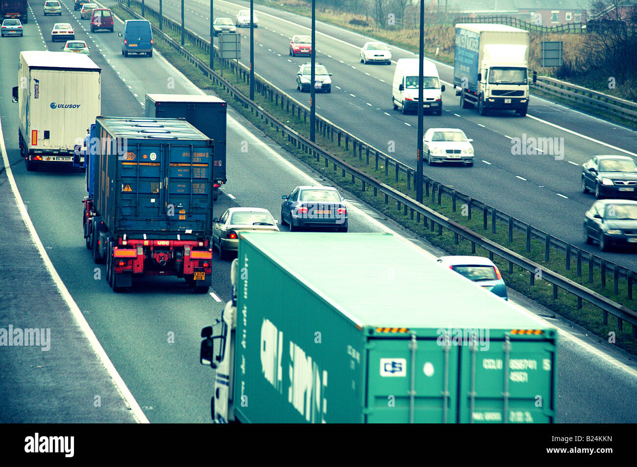 Feierabendverkehr auf der Autobahn M60, Manchester Stockfoto
