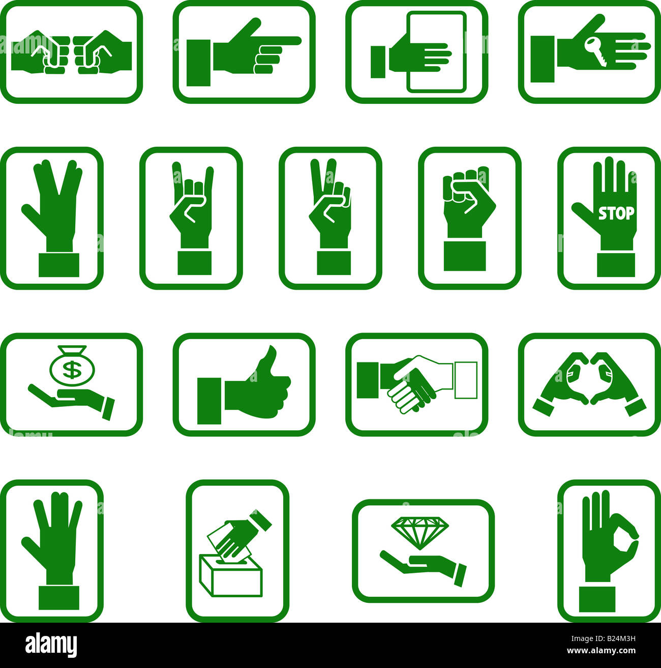 Verschiedene Hand-Symbole Stockfoto