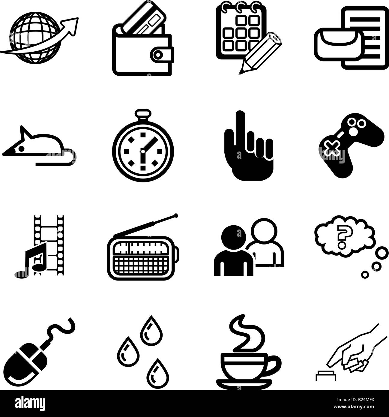 Computeranwendung und Medien setzen Symbol. Eine Computeranwendung und Medien-Icon-set Stockfoto