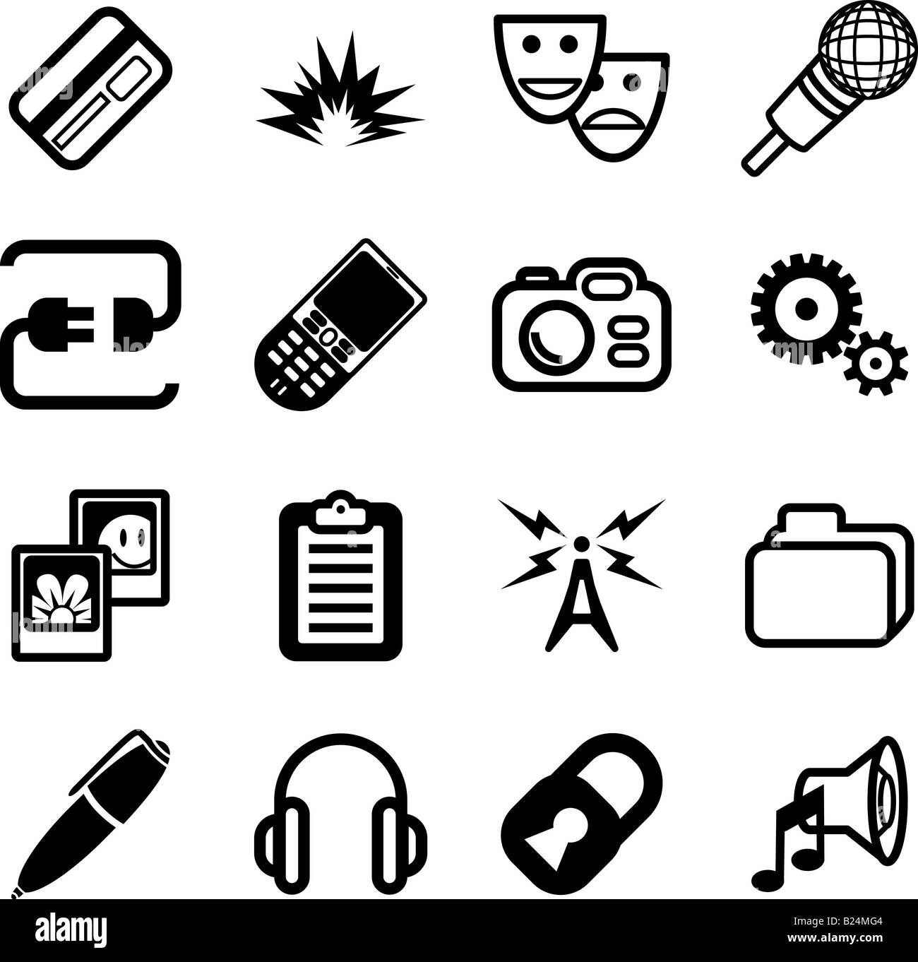 Netzwerk und computing Icon-Serie. Ein Netzwerk und Computer Icon-Serie Stockfoto