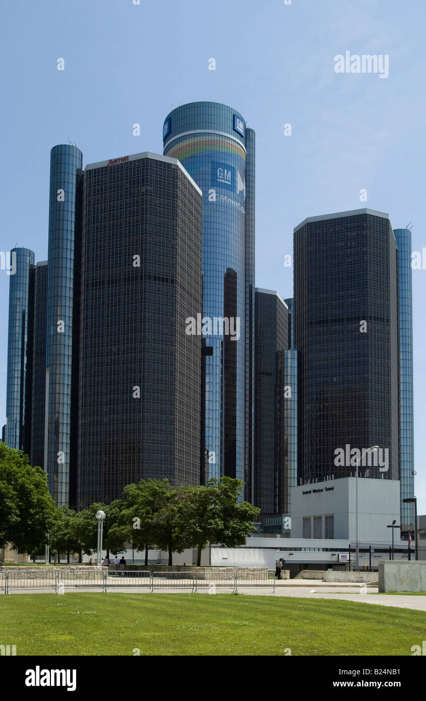 General Motors Hauptsitz im Renaissance Center Komplex in der Innenstadt von Detroit Michigan U S A Stockfoto