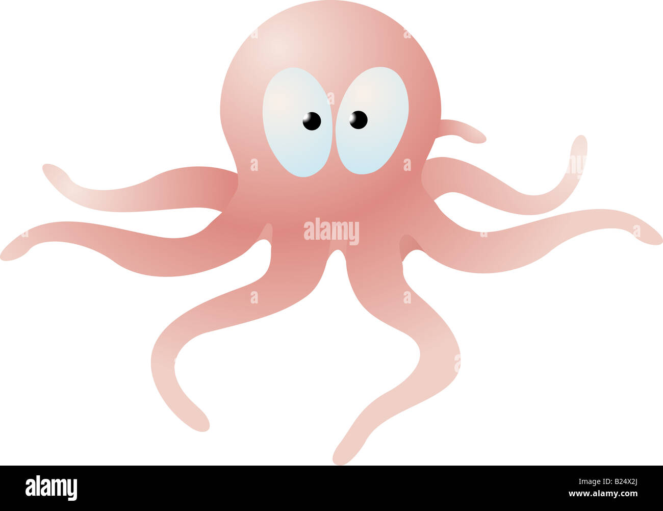Beispiel für eine niedliche Oktopus-Cartoon-Figur Stockfoto