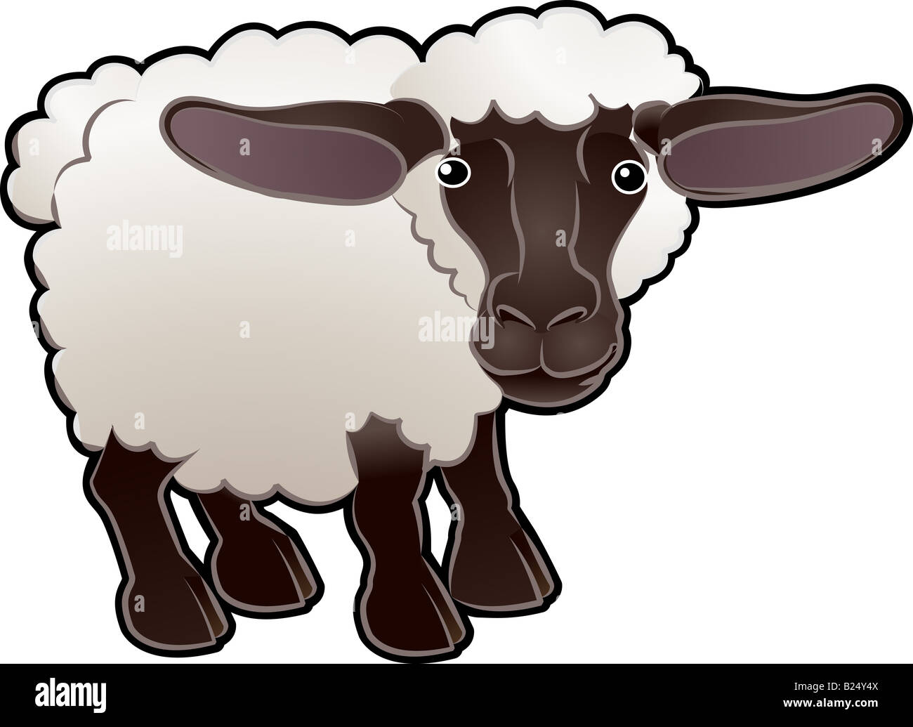 Eine niedliche Schafe Bauernhof Tier illustration Stockfoto