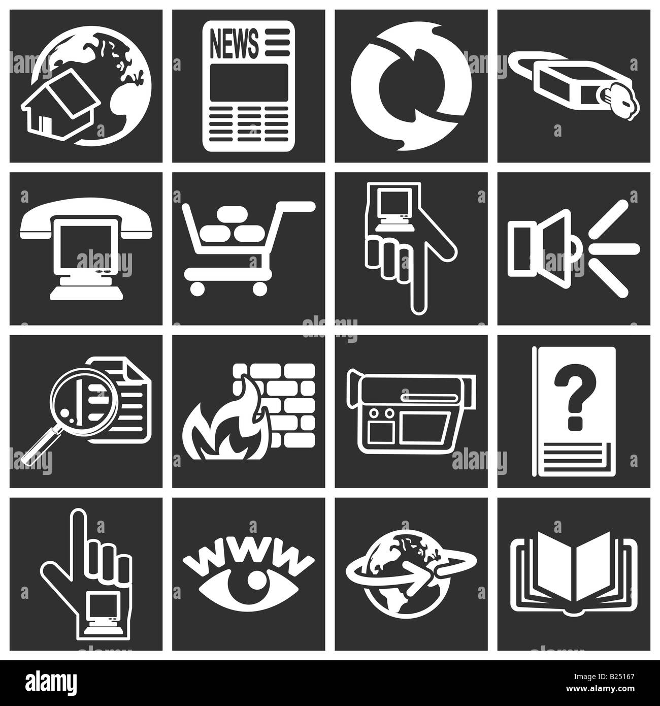 eine Reihe von Internet-Web-icons Stockfoto