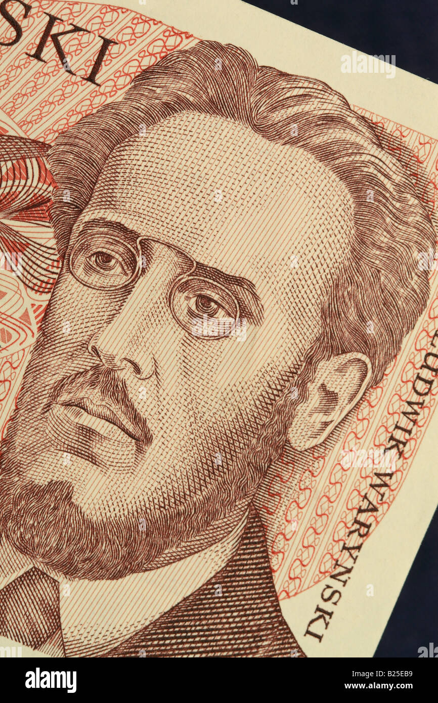 Alte polnische 100 Zloty-Banknote Geld Bar aus den 1970er und 1980er Jahren mit dem Bild des polnischen sozialistischen Ludwik Warynski Stockfoto