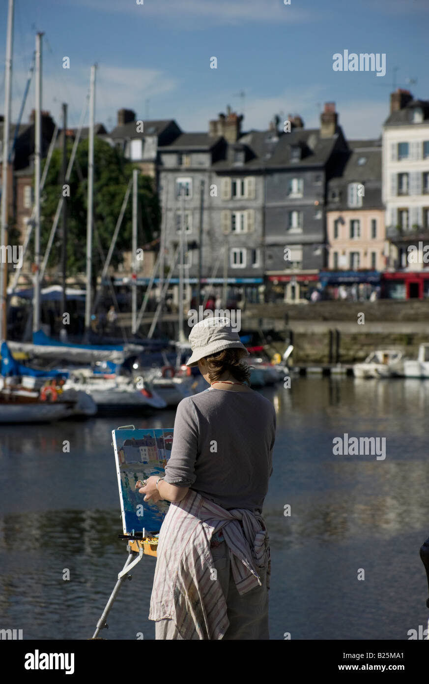 Künstler, Hafen, Honfleur, Normandie, Frankreich, Europa Stockfoto