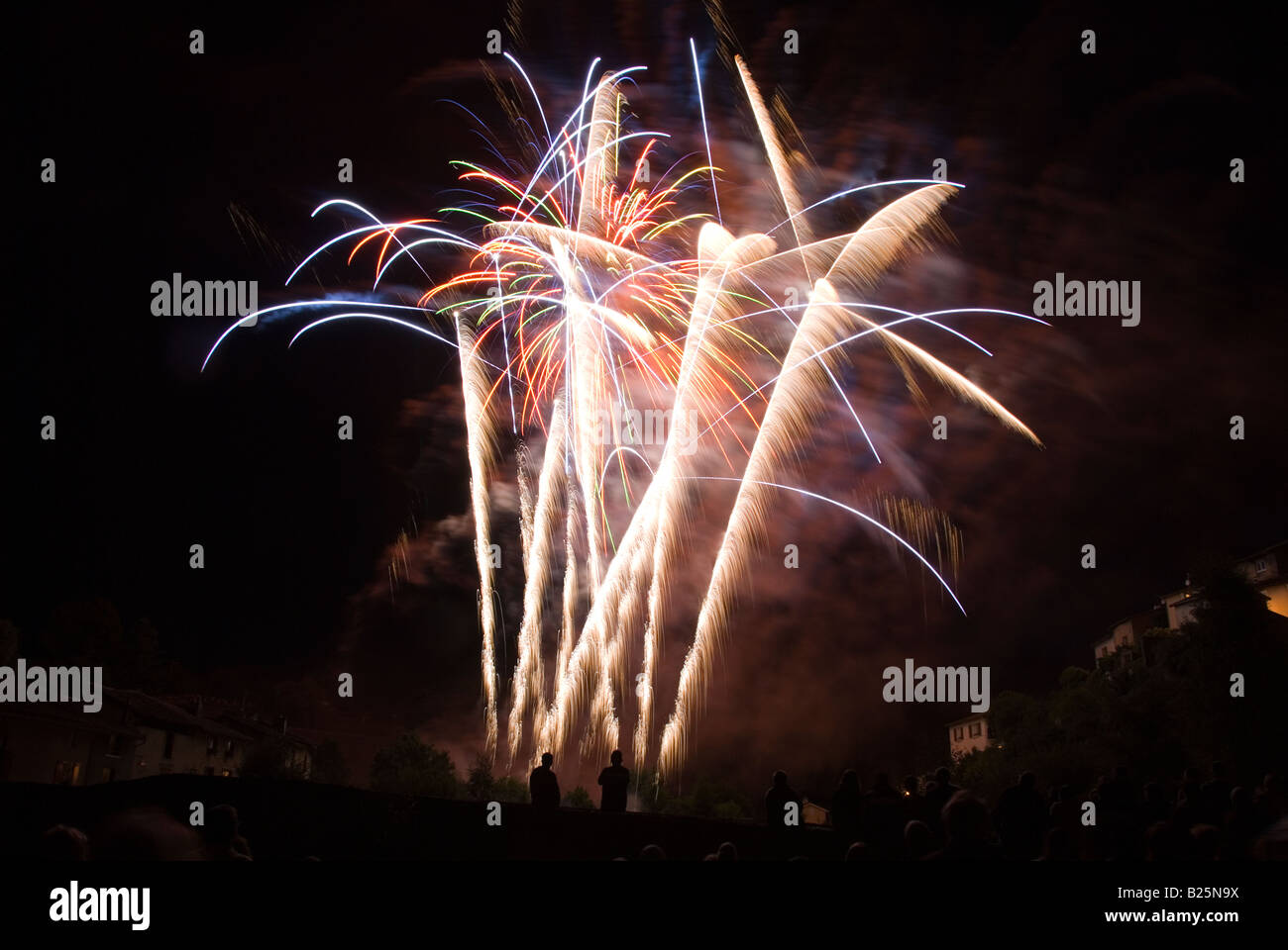 Stock Foto von 14. Juli Französisch Bastille Tag Feuerwerk-Spektakel Stockfoto