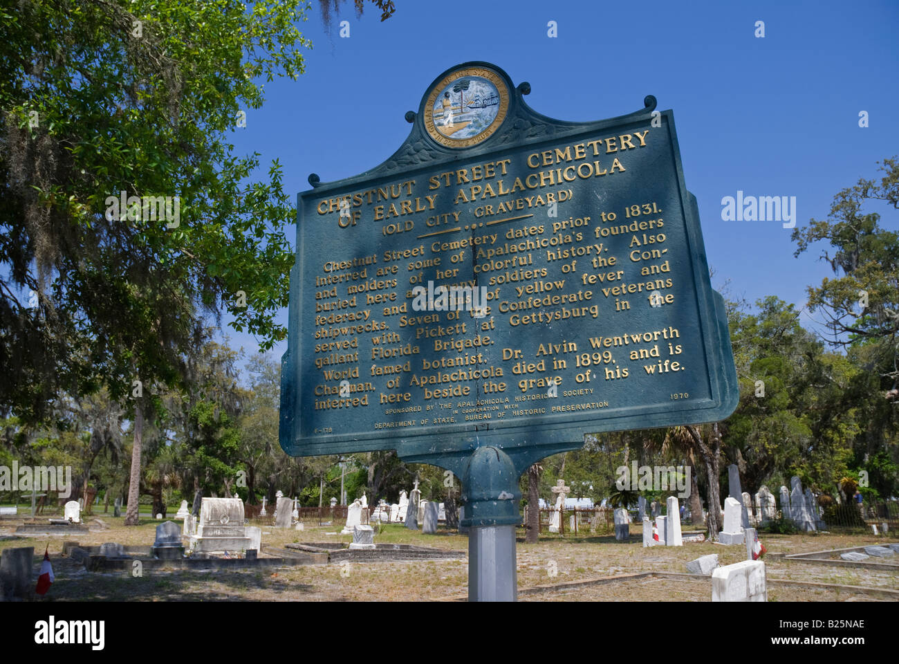 Friedhof der frühen Apalachicola Apalachicola Florida Stockfoto