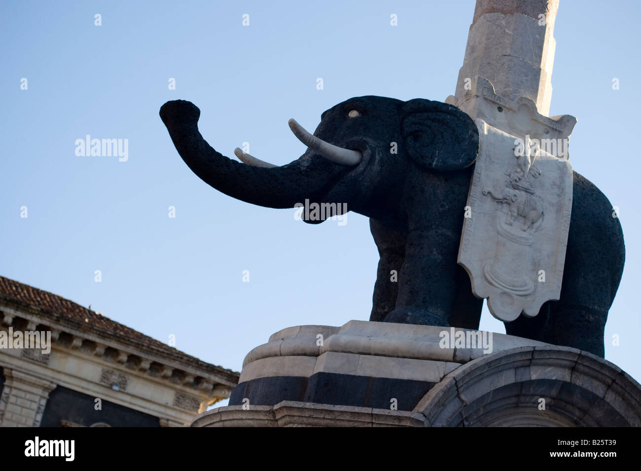 Catanias Wahrzeichen Fontana dell'Elephante, Catania, Sizilien, Italien Stockfoto
