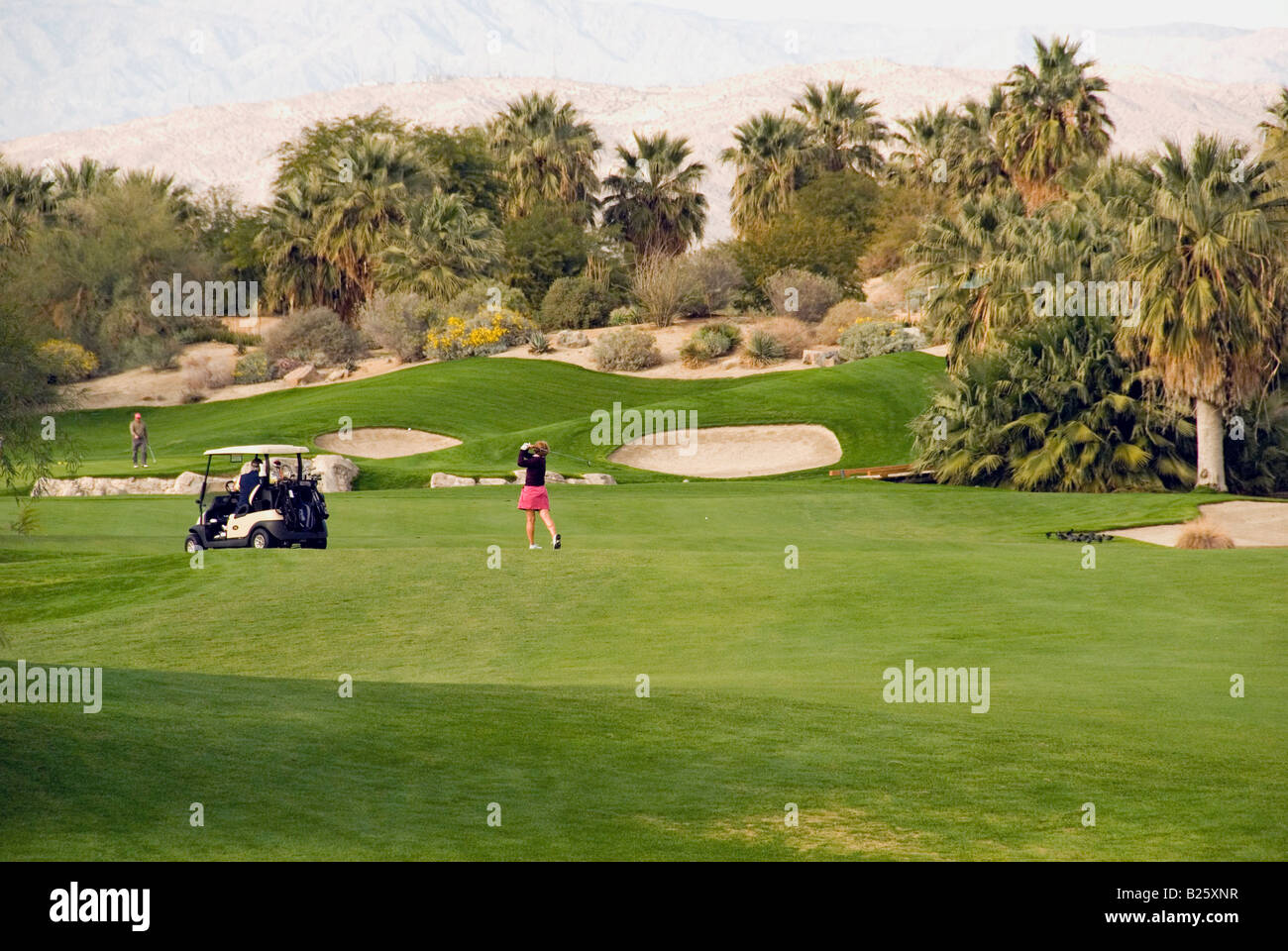 Palm Springs CA Wüste Weiden öffentlichen Golfplatz schöne schöne malerische Western uns USA in Palm Desert Stockfoto