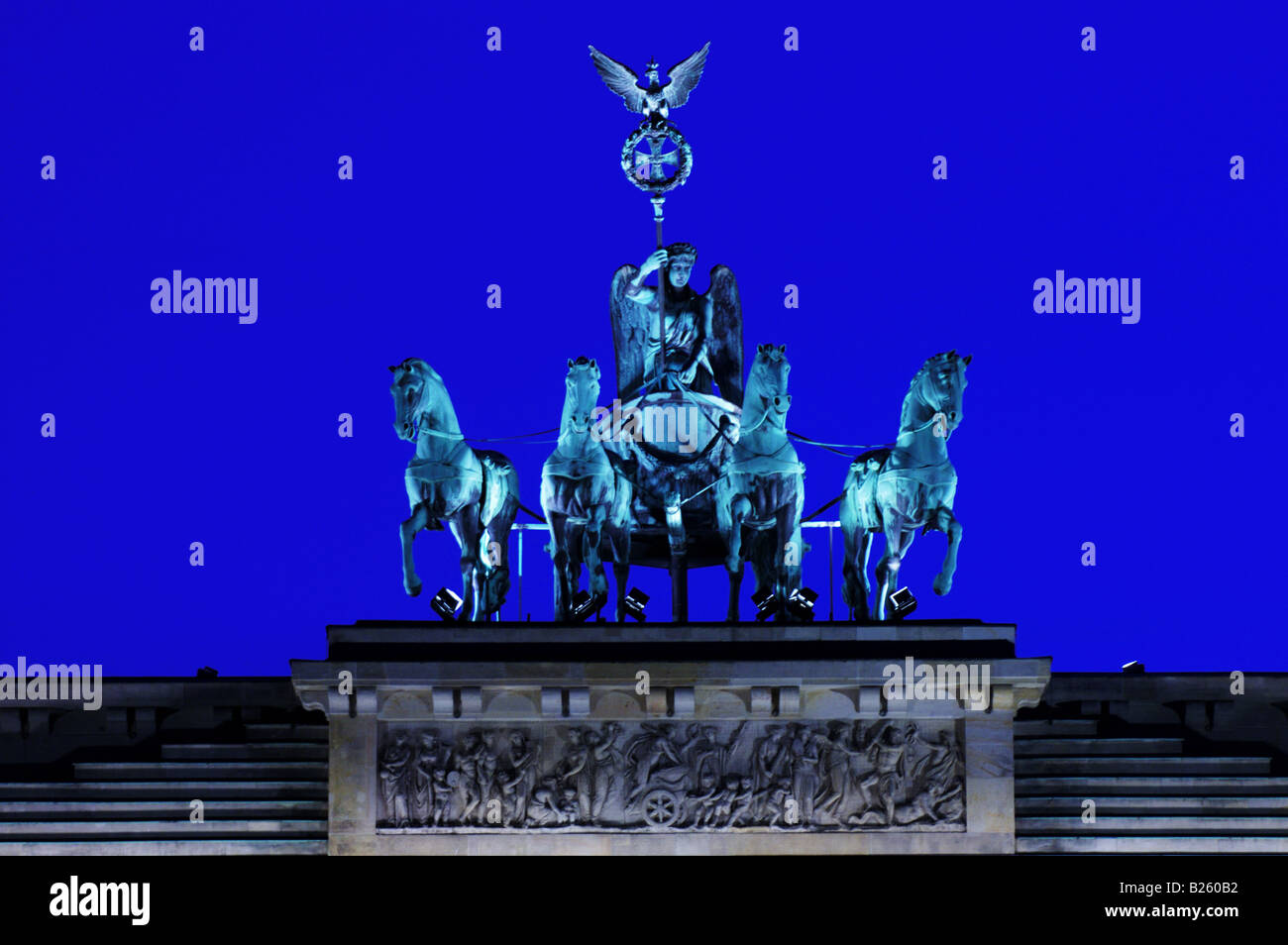Berlin,Deutschland,Brandenburger,Tor,Quadriga, Stadt, Nacht, Deutschland, Deutchland,Foto Kazimierz Jurewicz, Stockfoto